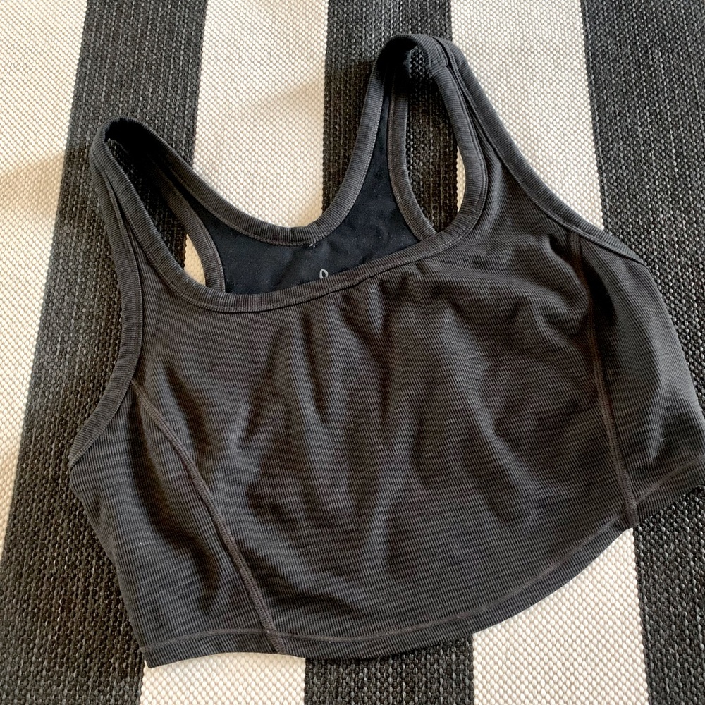 Prana Grey Ribbed Becksa Bralette